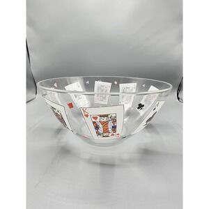 Luminarc Poker Playing Card Party Glass 11" Bowl Large France Ace King Queen